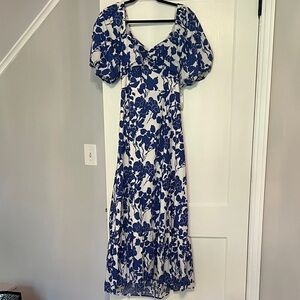 BNWT Tuckernuck Hyacinth House Dress Blue Floral with Open Back